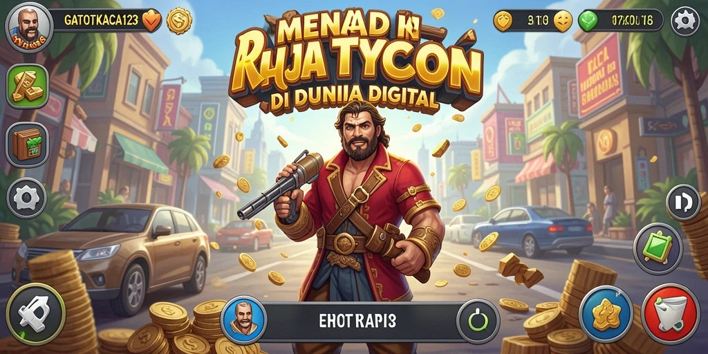 Tampilan gameplay GATOTKACA123 yang penuh aksi dan strategi Tycoon.