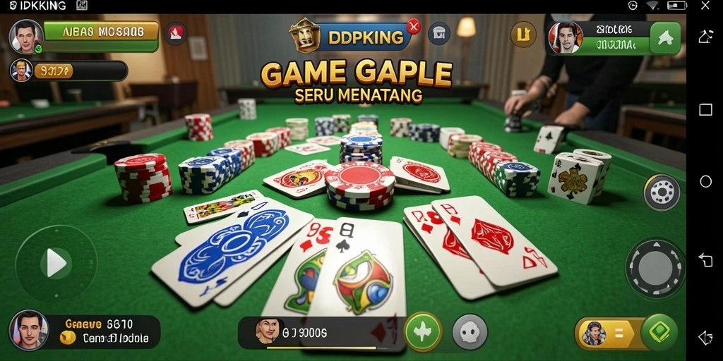 Screenshot IDPKING menampilkan gameplay seru Gaple yang menarik.