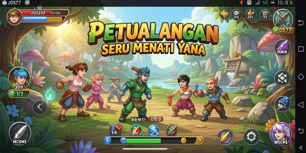 Screenshot menampilkan gameplay seru dari JOS77 di dunia petualangan.