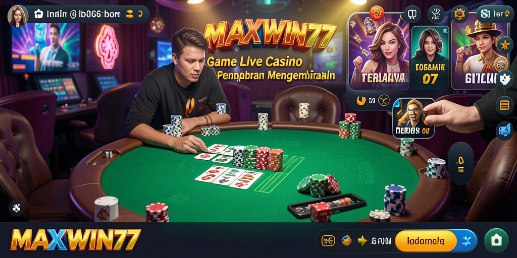 Tampilan gameplay Live Casino di MAXWIN77 yang menarik dan menghibur.