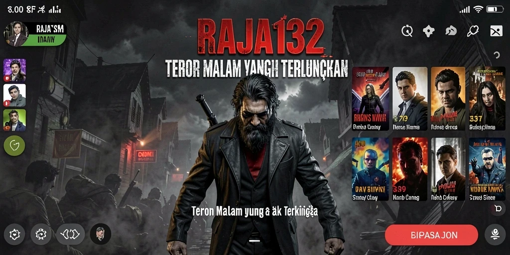 Screenshot gameplay RAJA132 dengan suasana menakutkan yang mendebarkan.