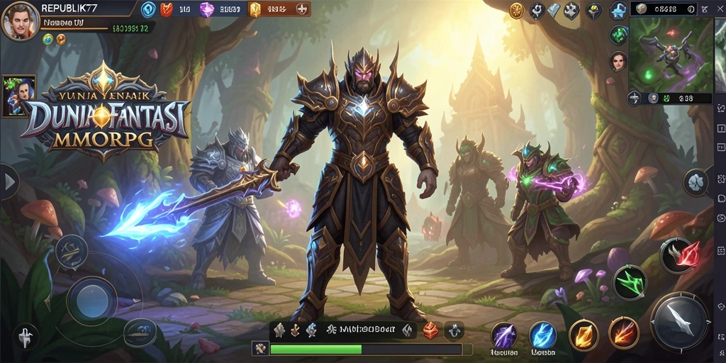 Screenshot gameplay mendebarkan dari REPUBLIK77 dalam dunia MMORPG.